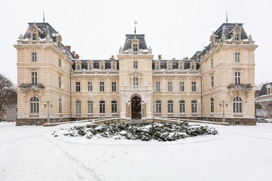 Potocki palace in Lviv in winter