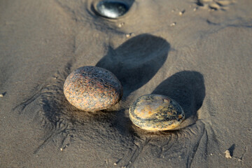 Steine am Strand bei Hirtshals, Dänemark