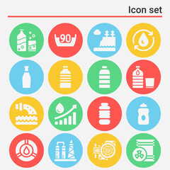 16 pack of sewage  filled web icons set
