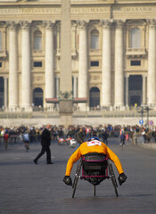 Atleta disabile alla maratona di Roma