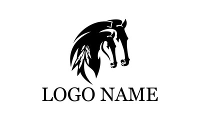 logo for the company, brand logo, trademark, horses, Indian horses logo, Indian horses, wallet logo, leather print, leather logo, Iroquois. 