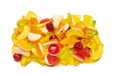 Assorted tasty gummy candies.