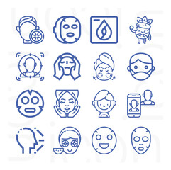 16 pack of deformity  lineal web icons set