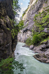 Fototapeta na wymiar Aare Gorge in Berner Oberland in Switzerland