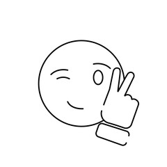 Smile vector icon. Emoji. Emoticon. Flat face. Vector illustration. For web or app. peace and victory