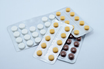 Packs of pills for treatment.