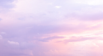 Fototapeta premium Beautiful sky with purple and blue color. Morning sun through the azure sky .