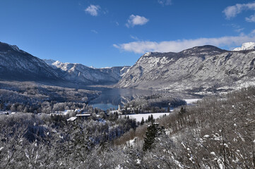 Bohinj Lake in a winter time, Slovenia