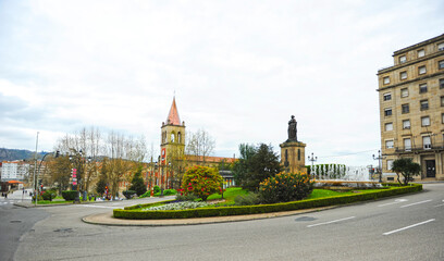 Fototapeta premium Square of Concepcion Arenal - Praza Concepcion Arenal in Ourense Orense, Galicia, Spain 
