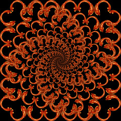 Abstract fractal pattern with  golden waves