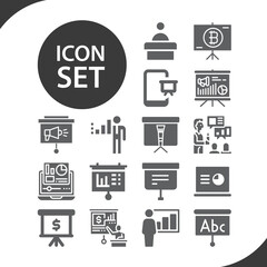 Simple set of spectacle related filled icons.