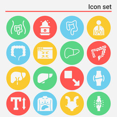 16 pack of inflammation  filled web icons set