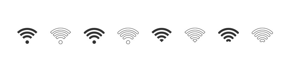 WIFI icons set. Wireless internet signs isolated on white background. Vector illustration