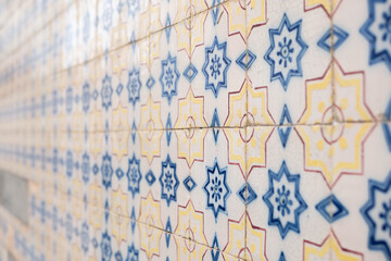 Portuguese tiles of various colors and shapes