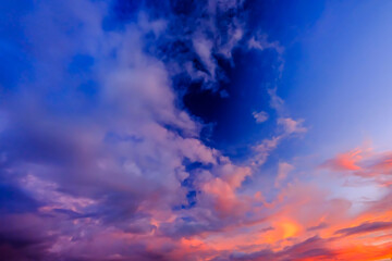 Fototapeta na wymiar Sunset. blue sky and clouds. Beauty natural background, USA America