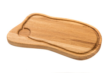 Wooden cutting board isolated on white.