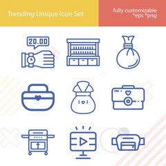 Simple set of recent related lineal icons.