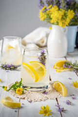 Obraz na płótnie Canvas lemonade with lavender juice 