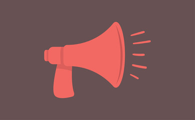 Megaphone, Loudspeaker cartoon vector illustration. Alert and announcement symbol.