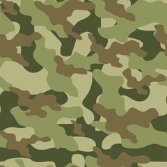 Fototapeta premium green Military camo seamless pattern. Forest background on textile. Stylish new design. Ornament. Vector