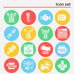 16 pack of iron horse  filled web icons set