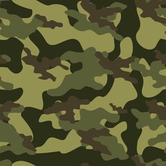 Fototapeta premium green Military camo seamless pattern. Forest background on textile. Stylish new design. Ornament. Vector