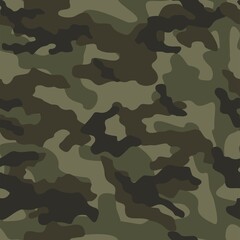 Fototapeta premium Military camo seamless pattern. Forest background on textile. Stylish new design. Ornament. Vector