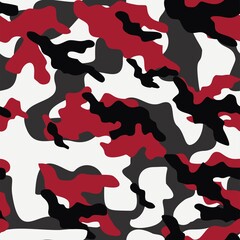 red military camouflage vector seamless pattern © keni