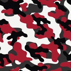 red military camouflage vector seamless pattern