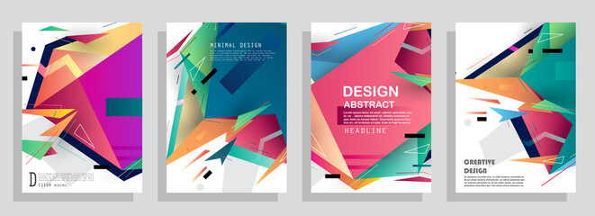 Artistic covers design. Creative colors backgrounds. Trendy futuristic design