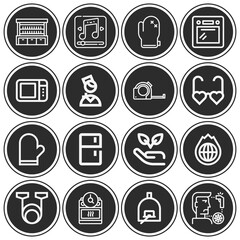 16 pack of temperature  lineal web icons set