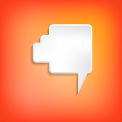 Fototapeta premium Vector comic speech bubble on color background. Isolated colorful banner, empty paper shape. Cartoon flat illustration for chat. Template frame. Hand draw style, dialog cloud.