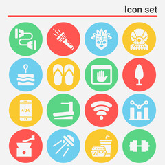16 pack of angle  filled web icons set