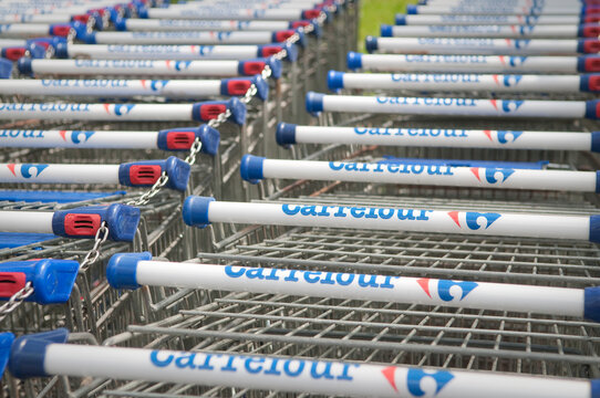 Carrefour supermarket trolleys