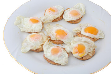 quail fried eggs dish as snack food