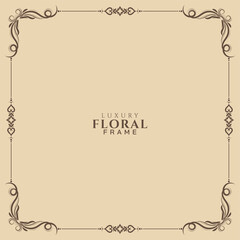 Beautiful ethnic floral frame background design