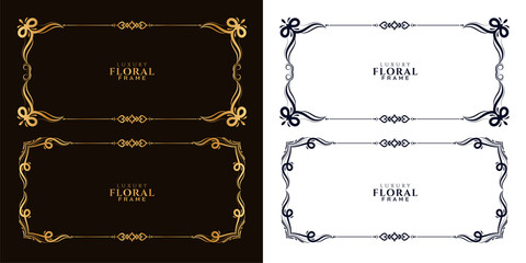Collection of elegant floral frame decorative design