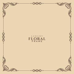 Abstract elegant floral frame background design