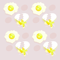vector pattern broken eggs
