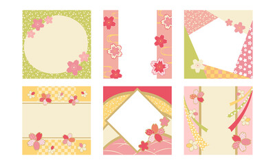 桜のミニカード/  Japanese Cherry Blossom Mini Card Set