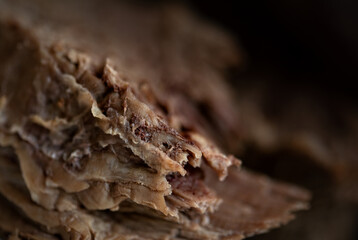 Boiled meat. Macro photo meat texture