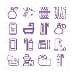 16 pack of duplicate  lineal web icons set