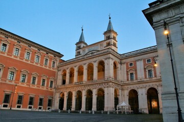 Fototapeta premium Loggia of the blessings of the Basilica of San Giovanni in Laterano and Palazzo Laterano in Rome