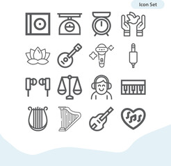 Simple set of harmony related lineal icons.