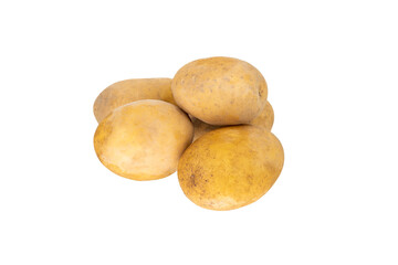 Fresh organic white potato vegetable isolated on white
