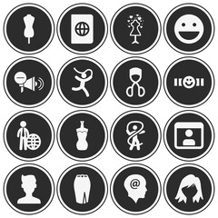 16 pack of lady  filled web icons set