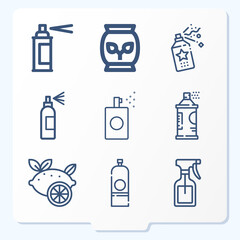 Simple set of 9 icons related to scatter