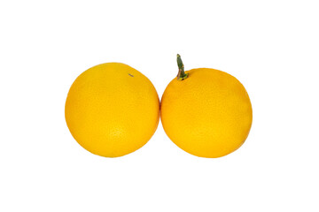 Fresh organic Orange citrus fruit isolated on white