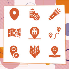 Simple set of 9 icons related to triumph