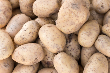 close up of a pile of potatoes